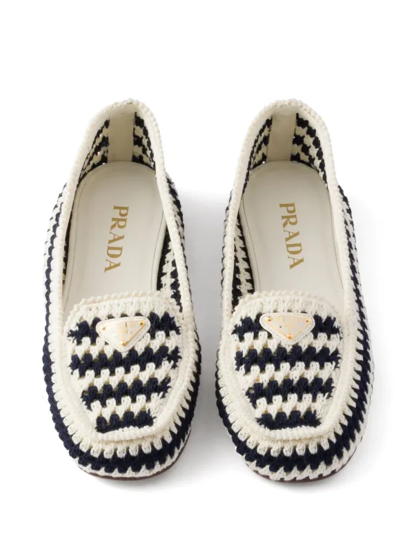 【関税&送料込】Prada Embroidered Crochet Loafers Prada Embroidered Crochet Loafers | italist