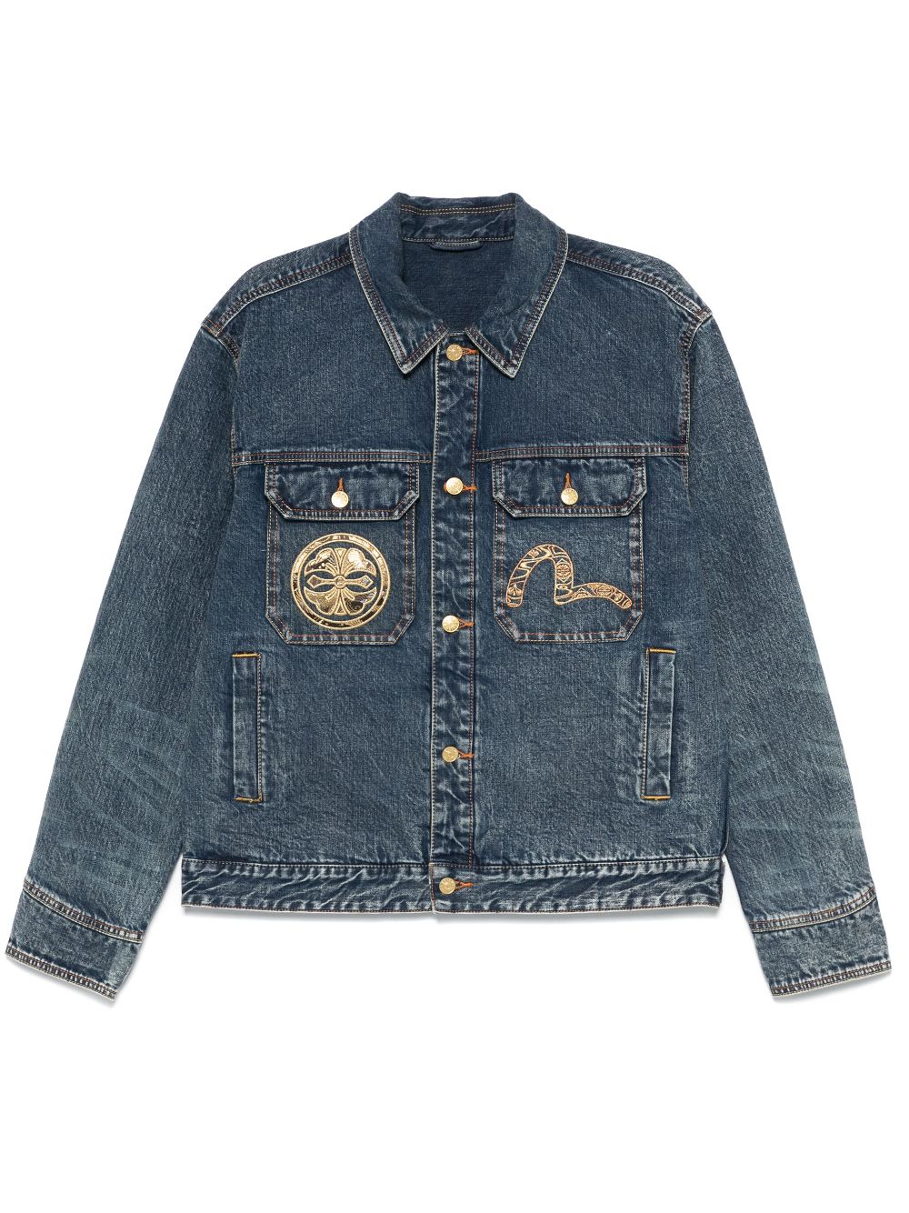 EVISU embroidered denim jacket - Blue