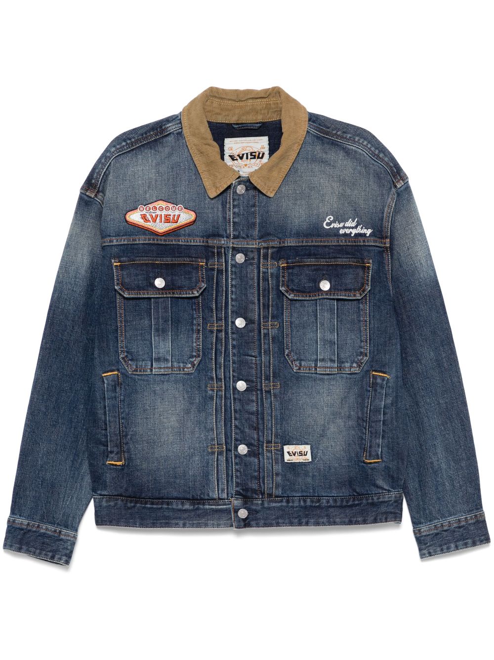 EVISU embroidered denim jacket - Blue