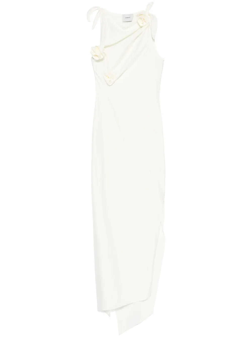 asymmetric flower maxi dress