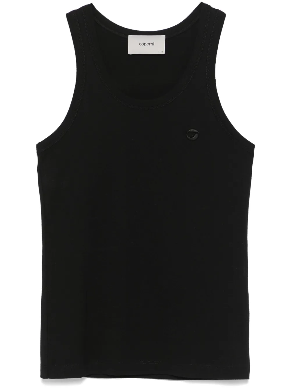 logo-embroidered tank top