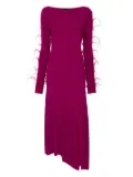 LAPOINTE feather-detail midi dress - Purple