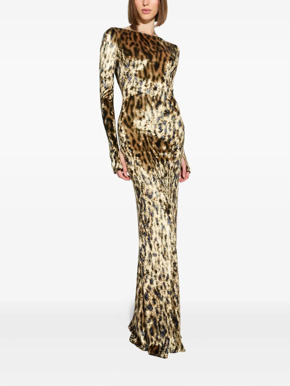 LAPOINTE leopard-print maxi dress - Bruin