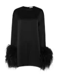 LAPOINTE feather-trim satin mini dress - Black