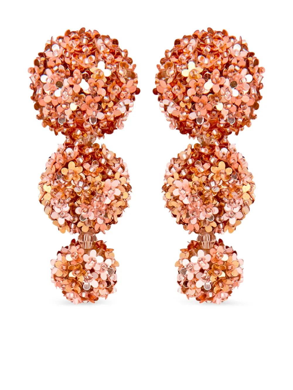 Flower Pompom drop earrings