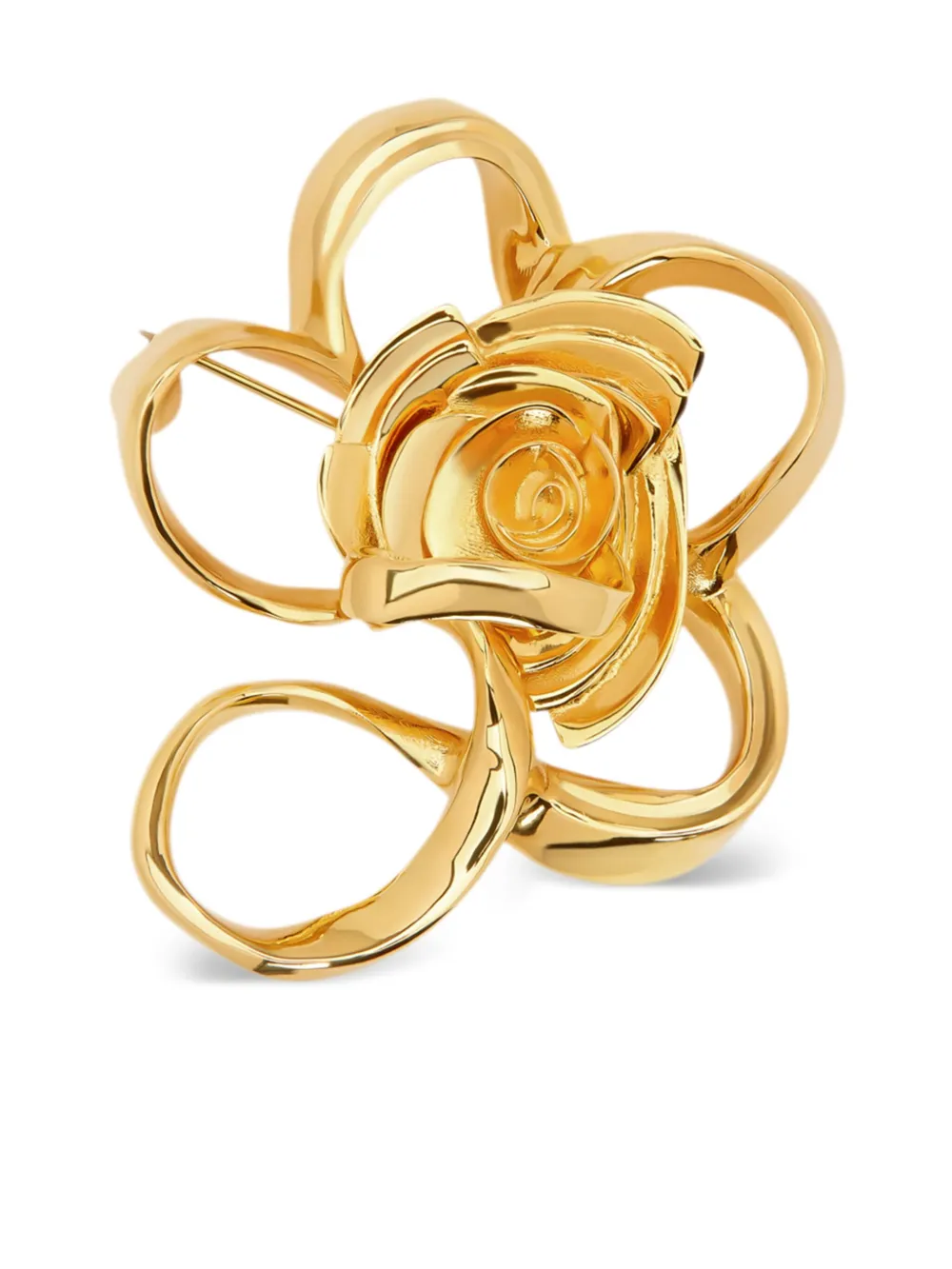 Oscar de la Renta Geometric Rose ブローチ - ゴールドトーン Oscar de la Renta Geometric Rose ブローチ - ゴールドトーン