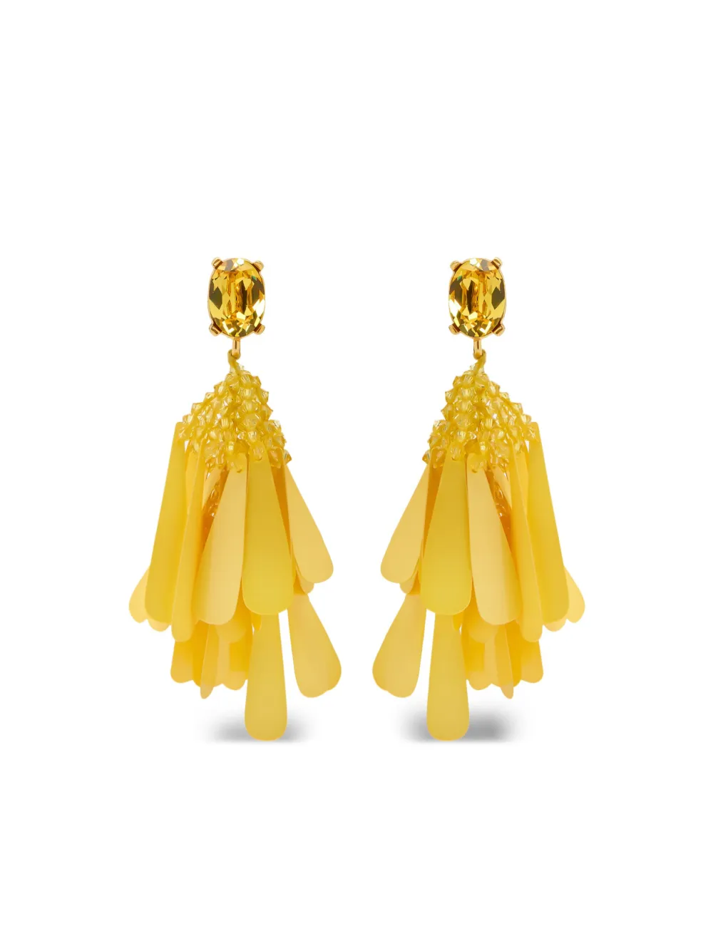 Oscar de la Renta 시퀸 클립온 이어링 | 옐로 | Image 1