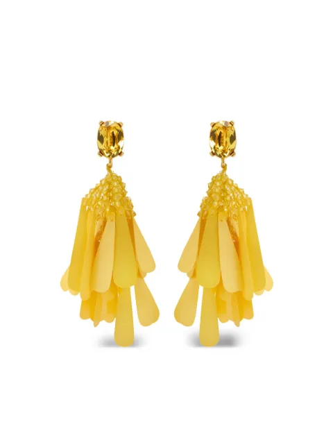 Oscar de la Renta sequinned clip-on earrings