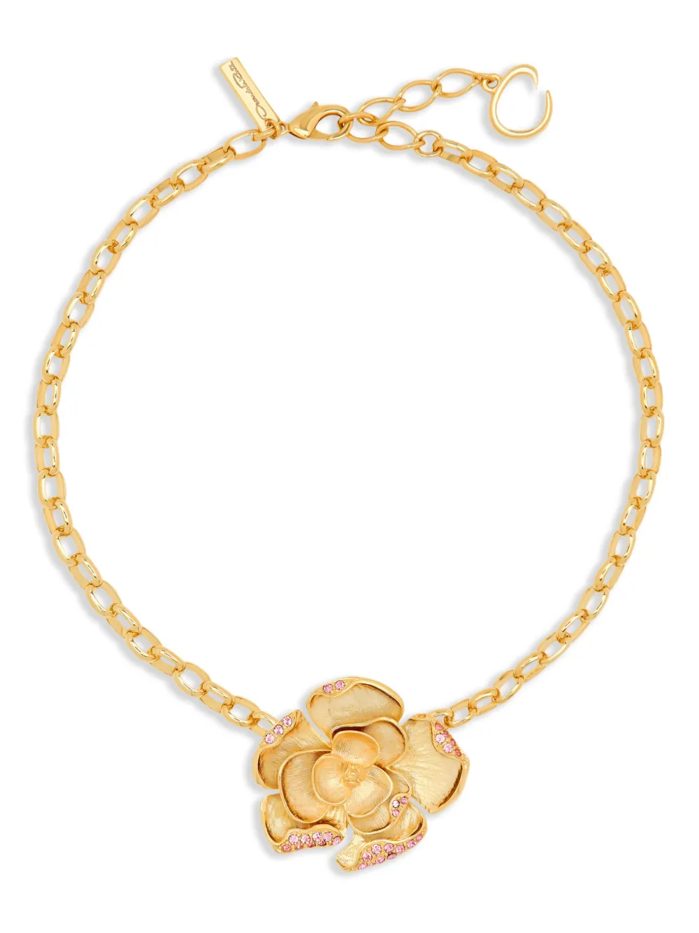 Oscar de la Renta Pavé Rose ペンダント ネックレス - ゴールドトーン Oscar de la Renta Pavé Rose ペンダント ネックレス - ゴールドトーン
