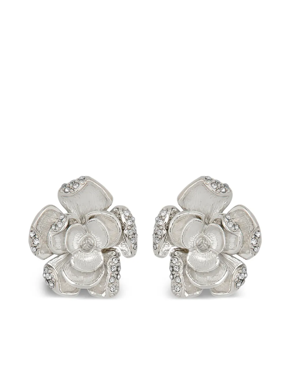 Image 1 of Oscar de la Renta 파베 로즈 스몰 이어링