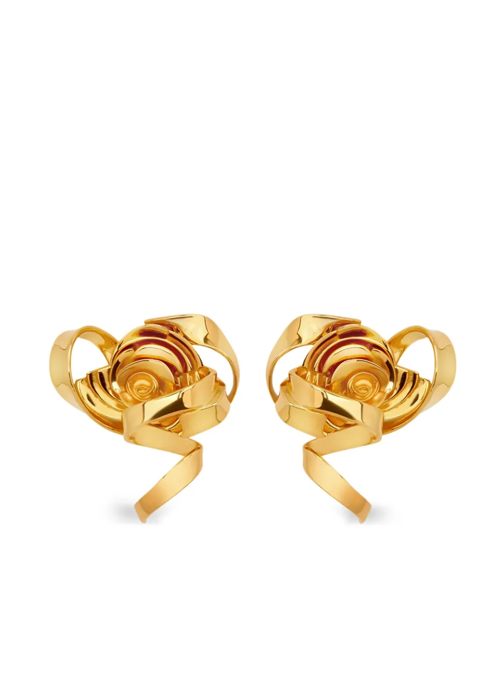 Oscar de la Renta Geometric Rose ピアス - ゴールドトーン Oscar de la Renta Geometric Rose ピアス - ゴールドトーン