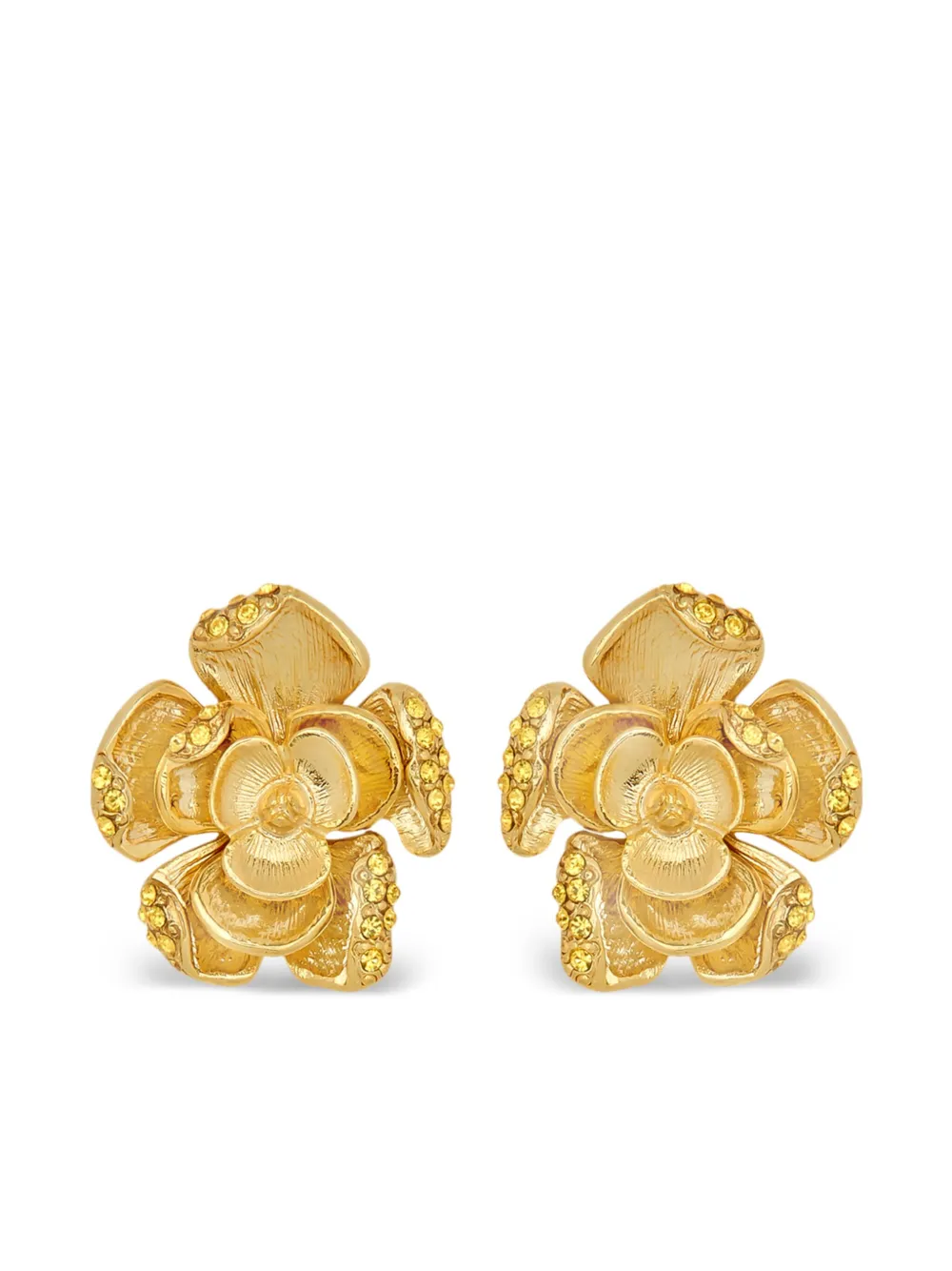 Image 1 of Oscar de la Renta 파베 로즈 스몰 이어링