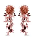 Oscar de la Renta Leaf tassel earrings - Pink