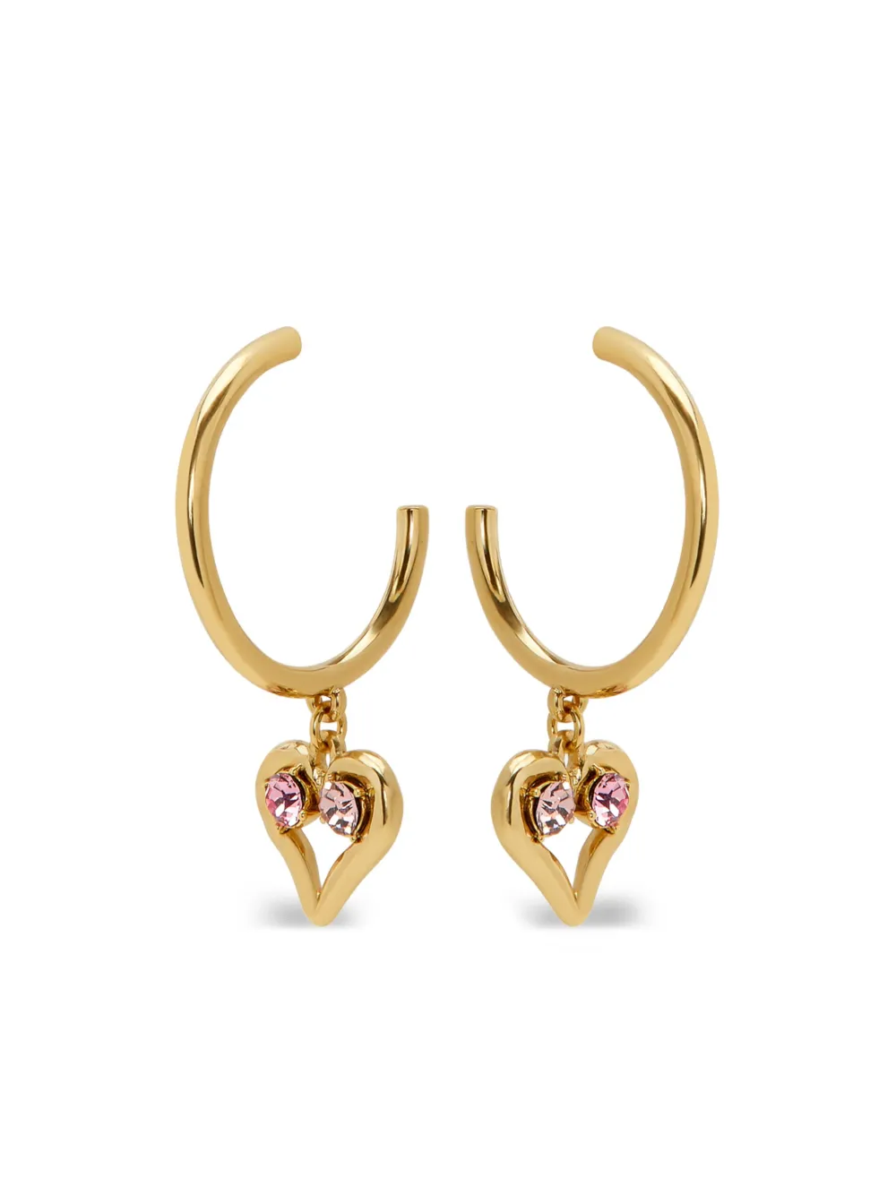 Oscar de la Renta ハート フープピアス - ゴールドトーン Oscar de la Renta ハート フープピアス - ゴールドトーン