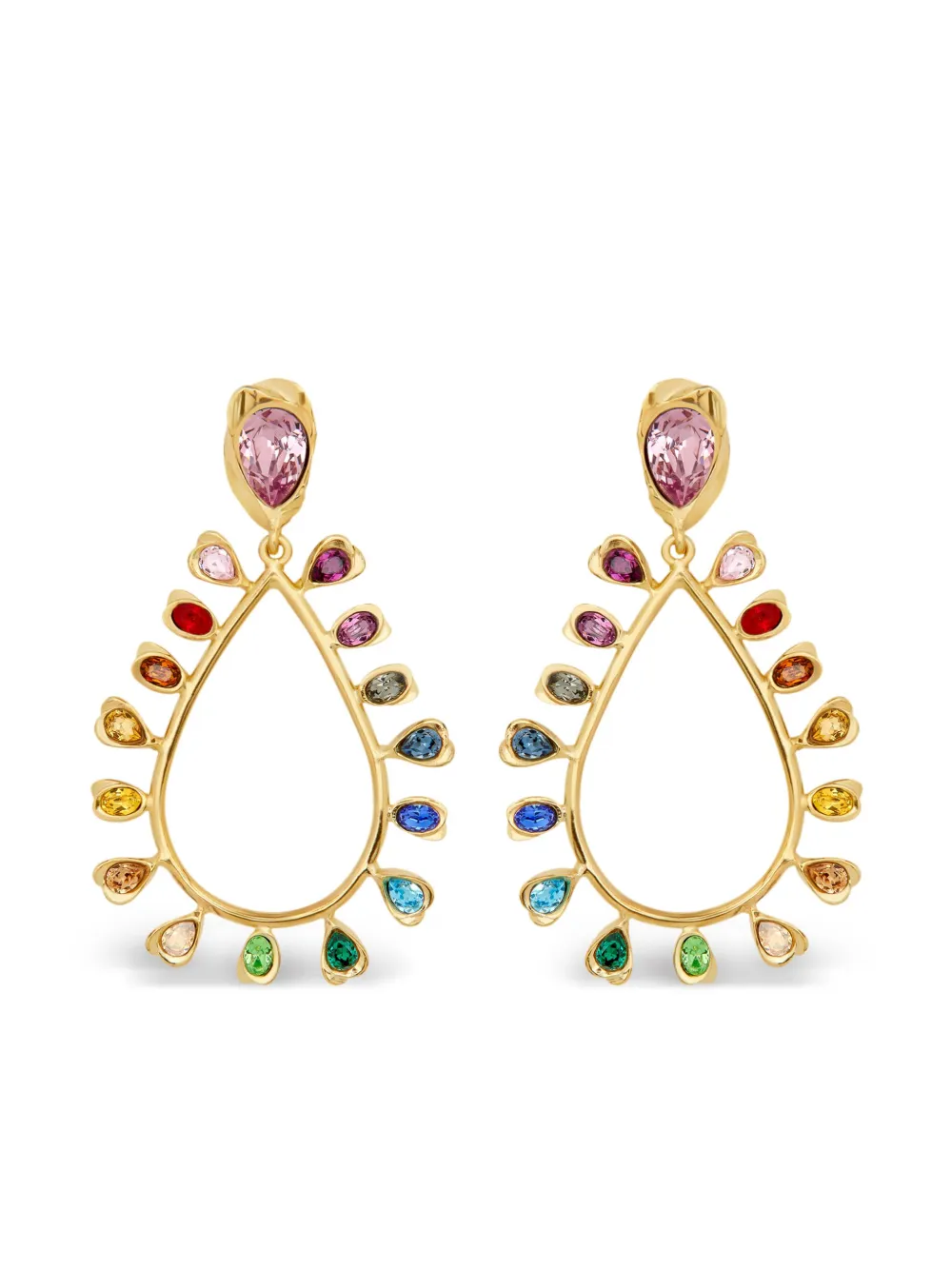 Oscar de la Renta クリスタル ドロップピアス - ゴールドトーン Oscar de la Renta クリスタル ドロップピアス - ゴールドトーン