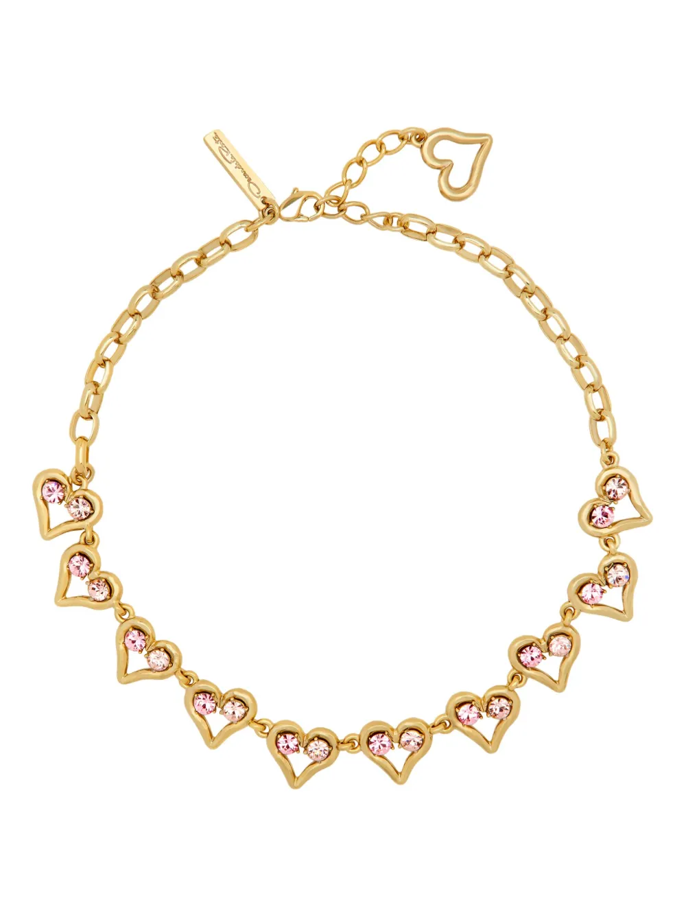Oscar de la Renta クリスタル ハート ネックレス - ゴールドトーン Oscar de la Renta クリスタル ハート ネックレス - ゴールドトーン