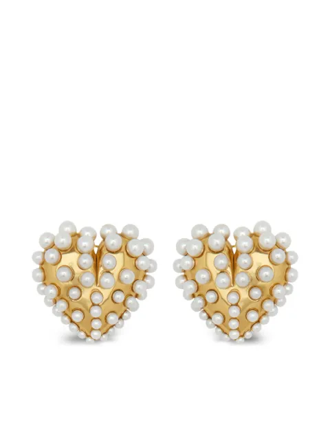Oscar de la Renta heart clip earrings