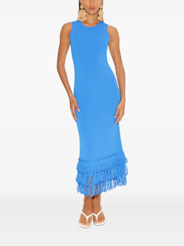 simon miller rib dress SIMONMILLER Zumi Textured Knit Dress | Blue | Size M