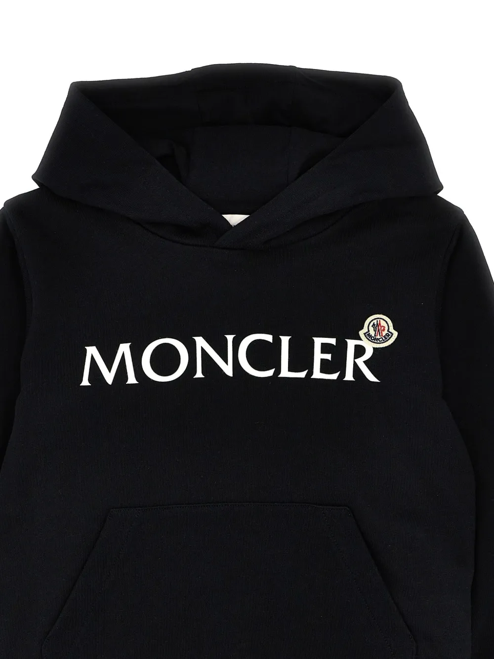 Moncler Enfant Hoodie met logoprint Zwart
