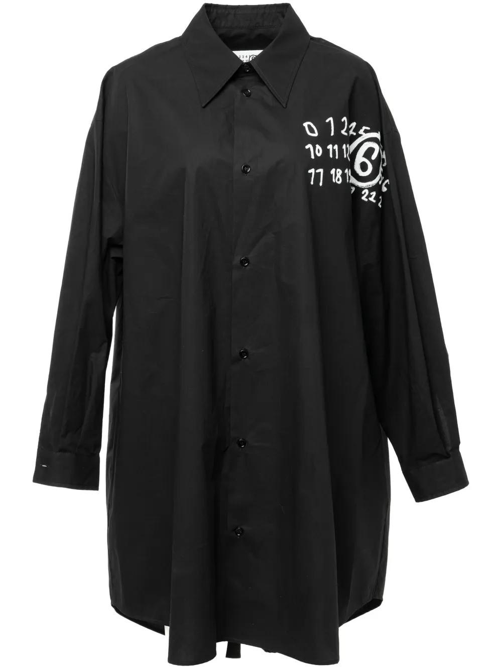 MM6 Maison Margiela ポプリン シャツドレス - ブラック MM6 Maison Margiela ポプリン シャツドレス - ブラック