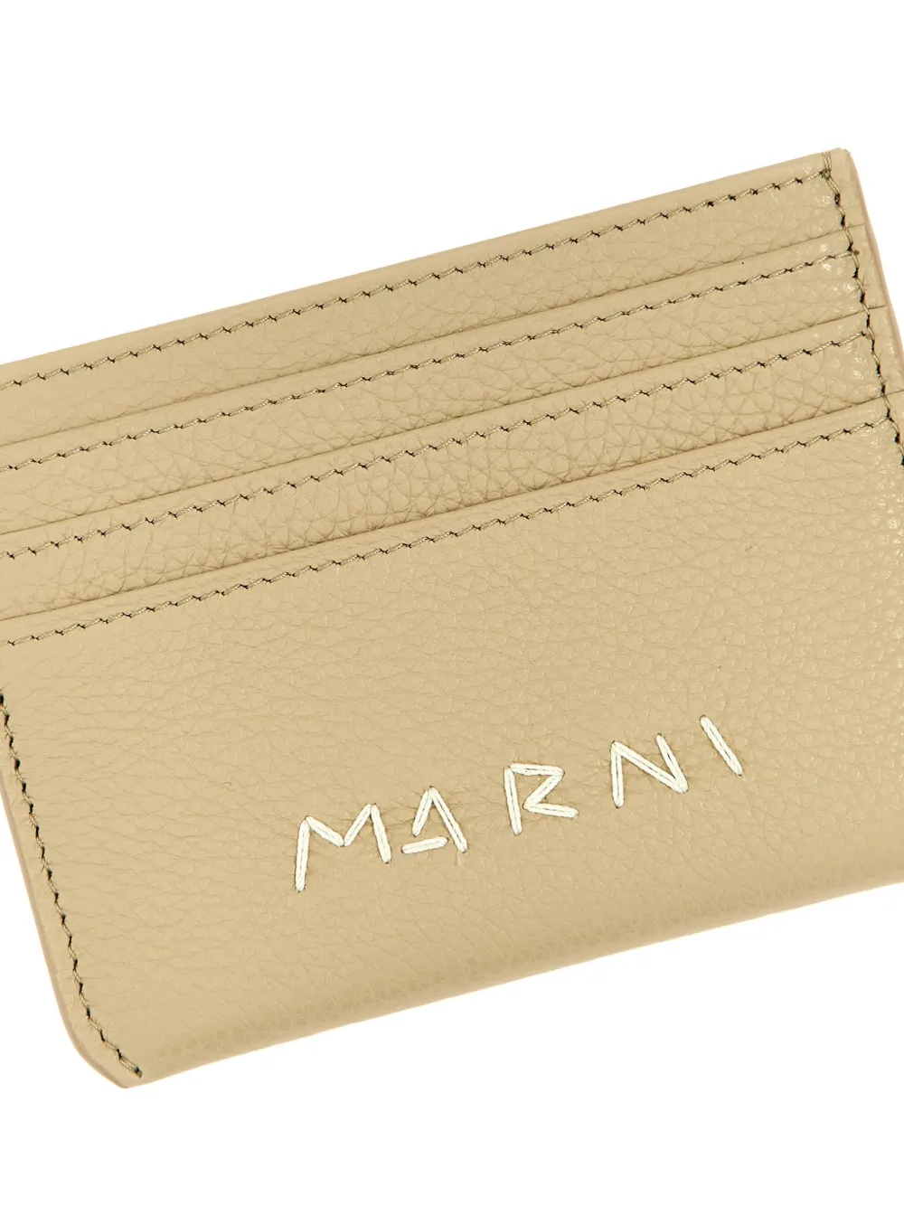 Marni Pasjeshouder met logo Beige