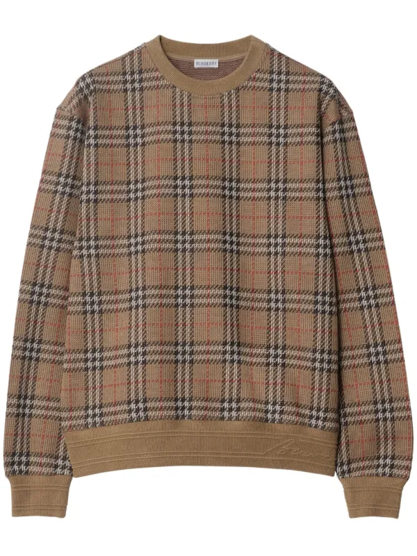 BURBERRY　チェック Burberry チェック プルオーバー | ブラウン | FARFETCH JP