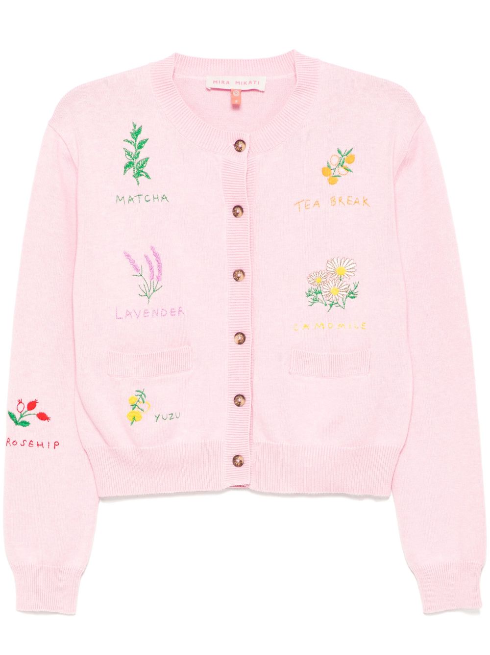 Mira Mikati Scattered Embroidered Cardigan In Pink