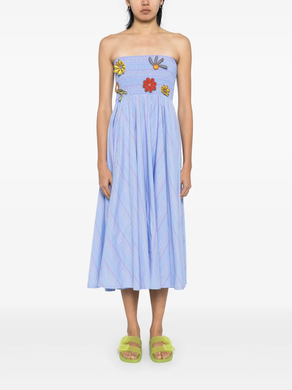Mira Mikati Rainbow gestreepte bandeau jurk - Blauw