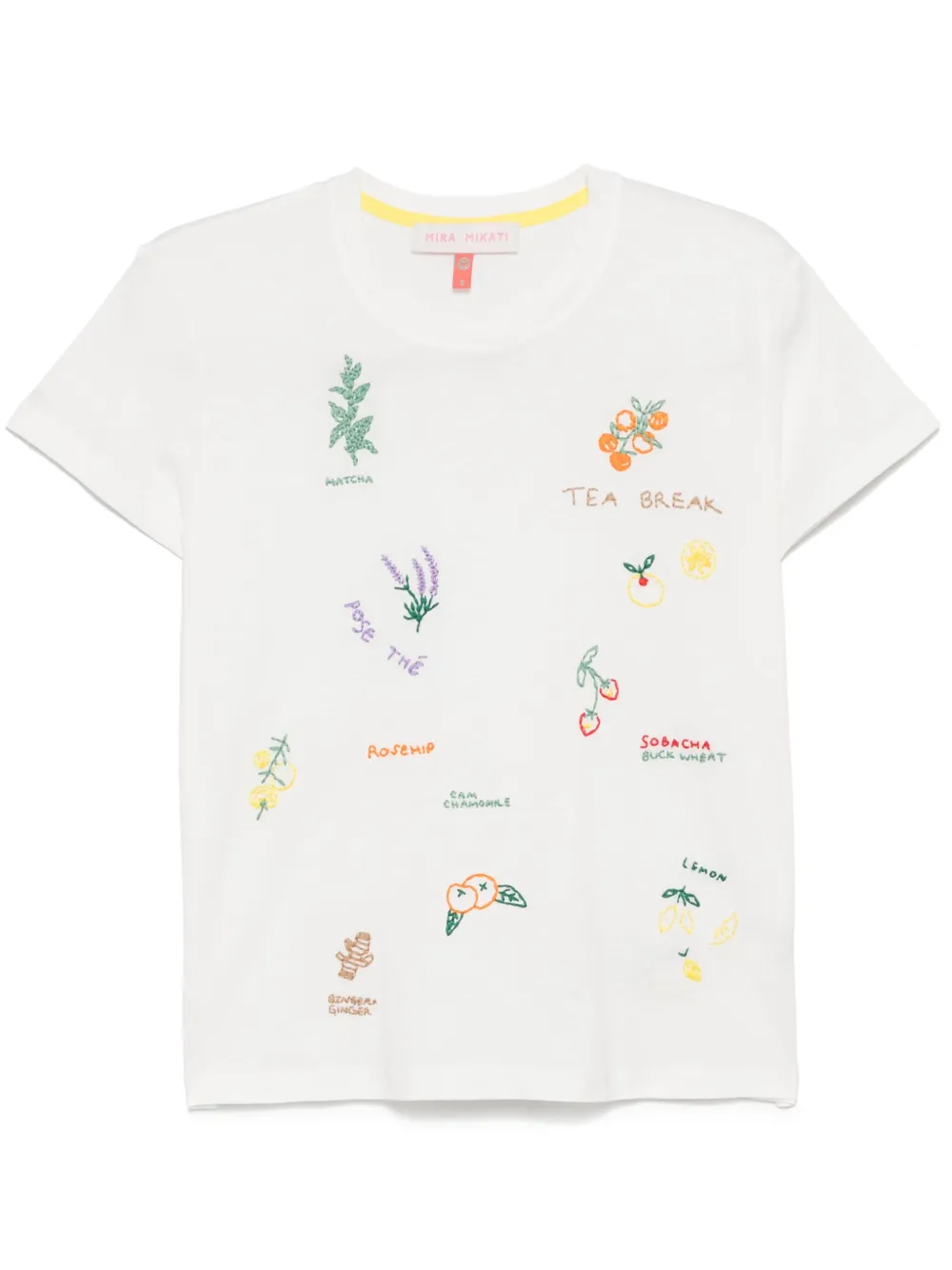 embroidered tea T-shirt