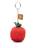 Mira Mikati tomato crochet keyring - Red