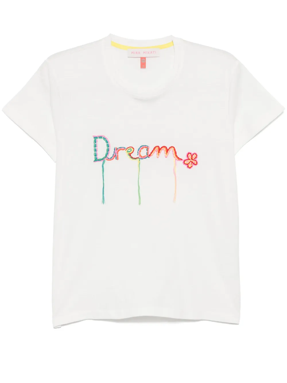 embroidered word T-shirt