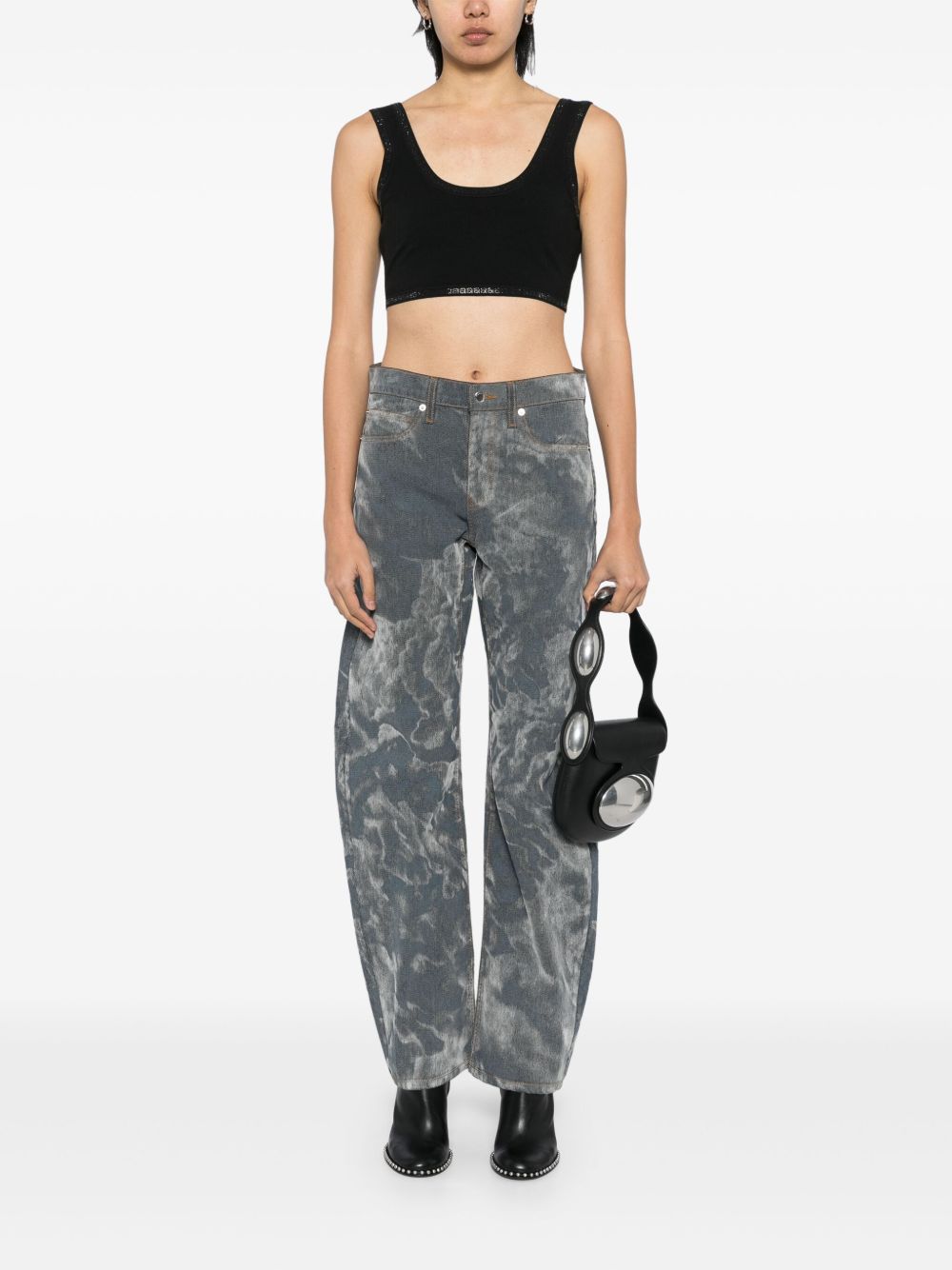 Alexander Wang Low waist jeans met strik - Zwart