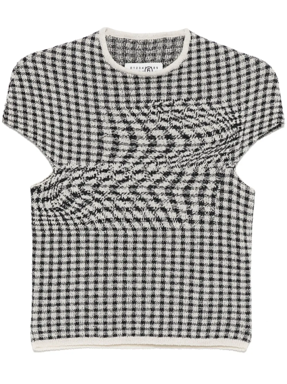 MM6 Maison Margiela チェック Tシャツ - ブラック MM6 Maison Margiela チェック Tシャツ - ブラック