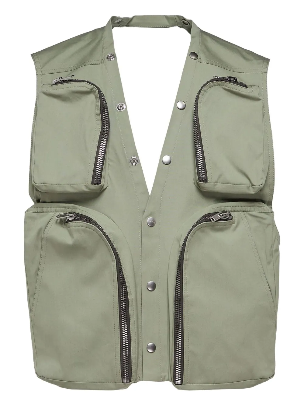 Rick Owens Multi-pocket Gilet In Green