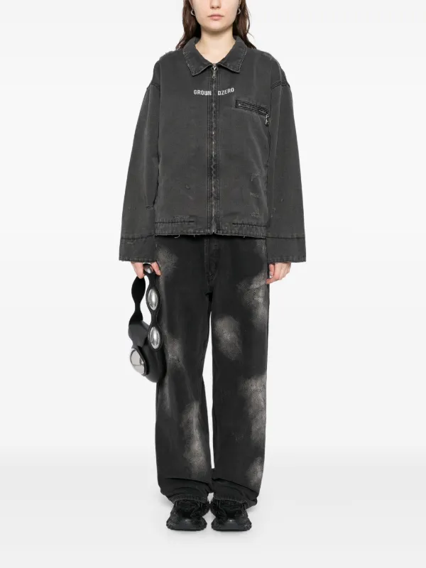 Ground Zero Distressed zip-up Jacket | Grey | FARFETCH