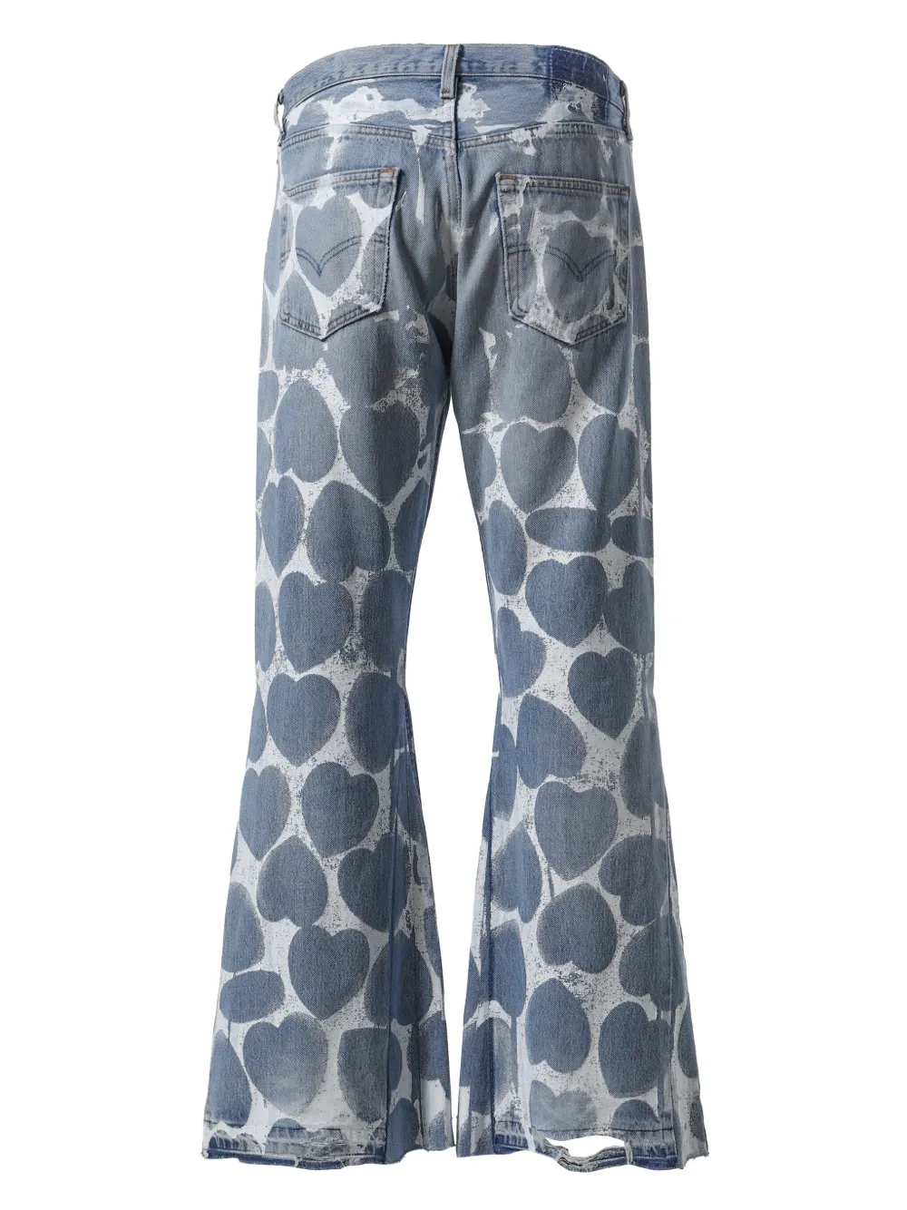 Readymade Bootcut jeans met hartprint - Blauw