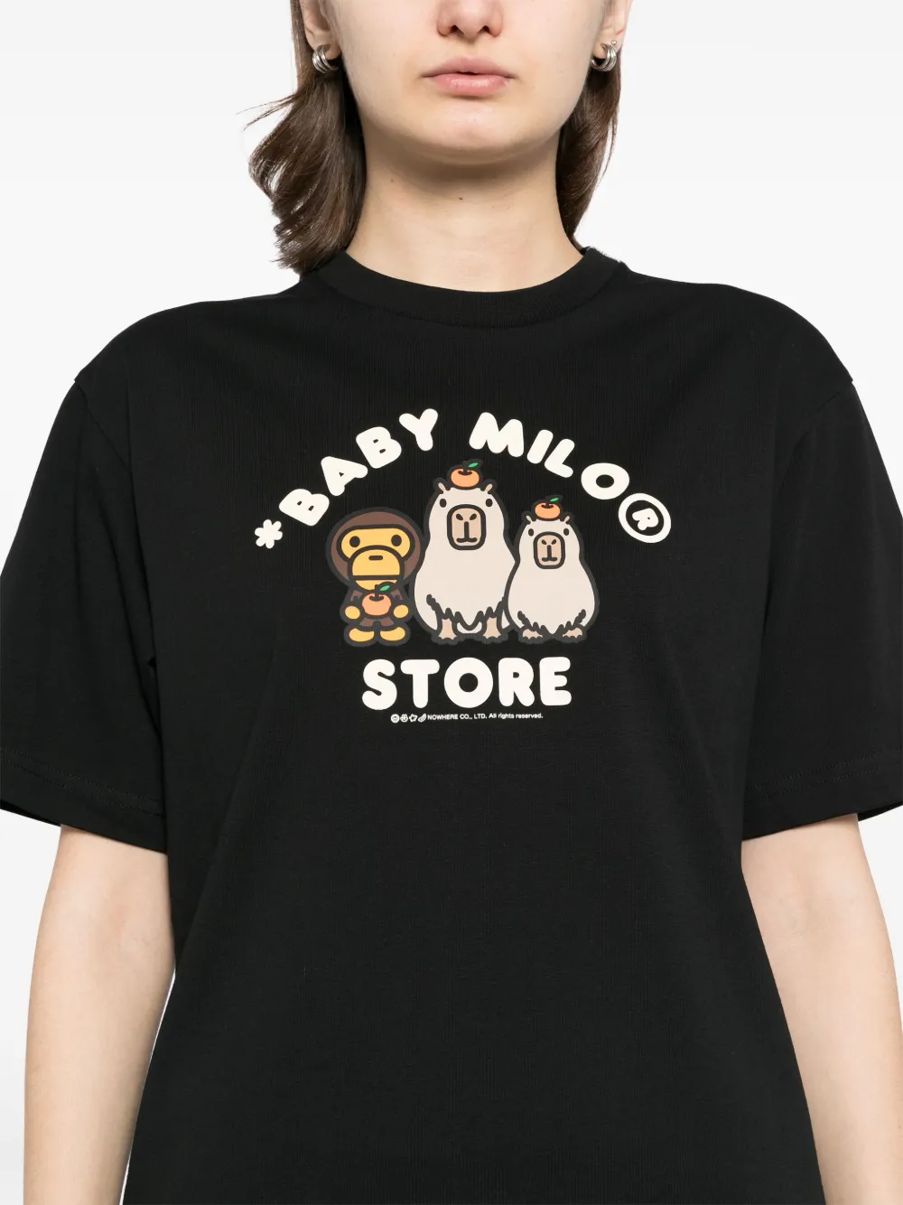*baby Milo® Store By *a Bathing Ape® Logo Print T-shirt In Black