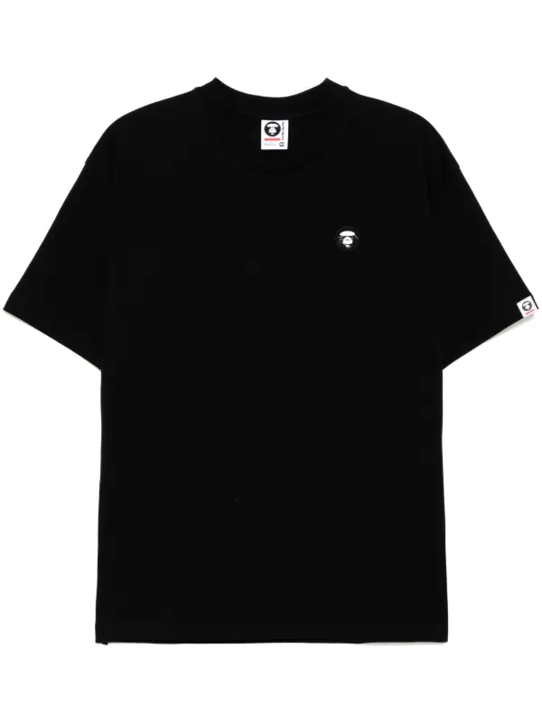 A BATHING APE® logo-print T-shirt | Black | FARFETCH