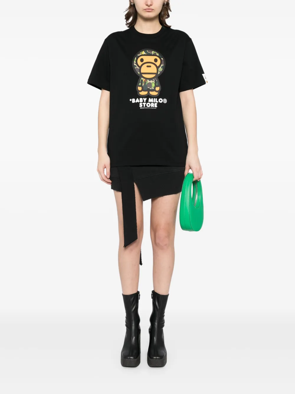 *BABY MILO® STORE BY *A BATHING APE® T-shirt met logoprint - Zwart