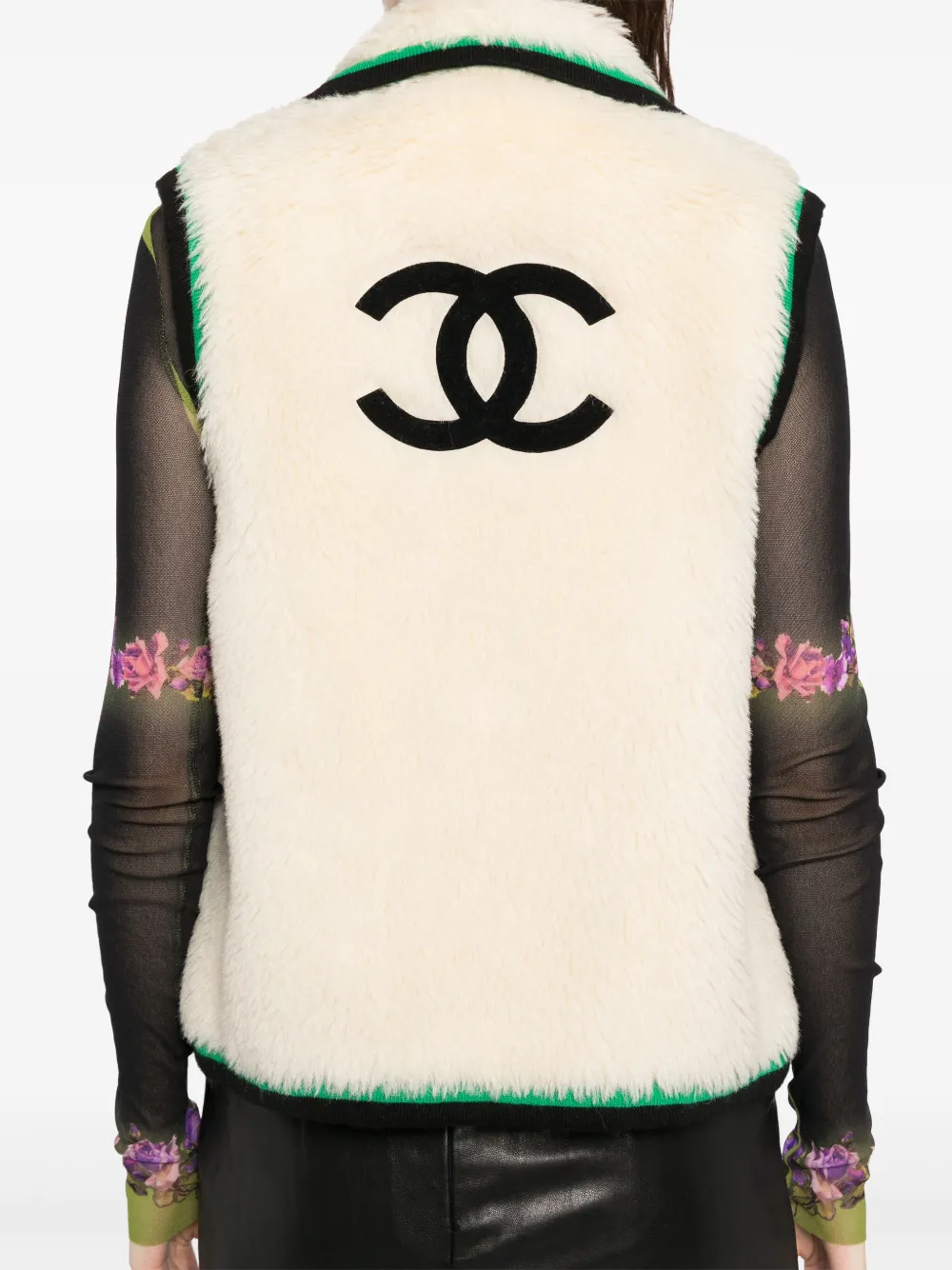 Pre-owned Chanel 1994 Sleeveless Vest Jacket In White