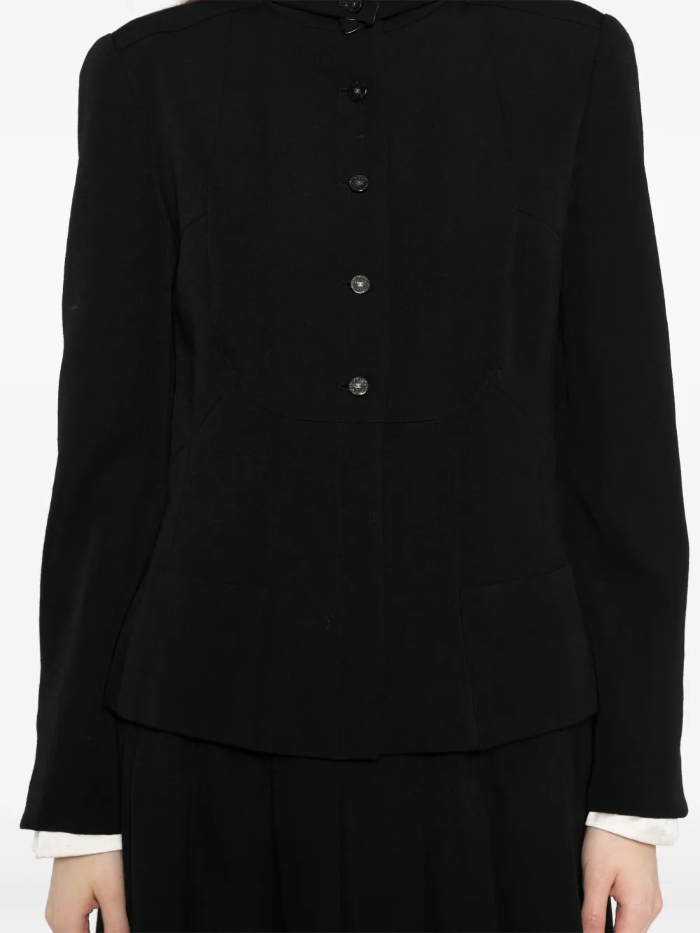 Pre-owned Chanel 2002 Setup Suit Jacket Skirt In Black
