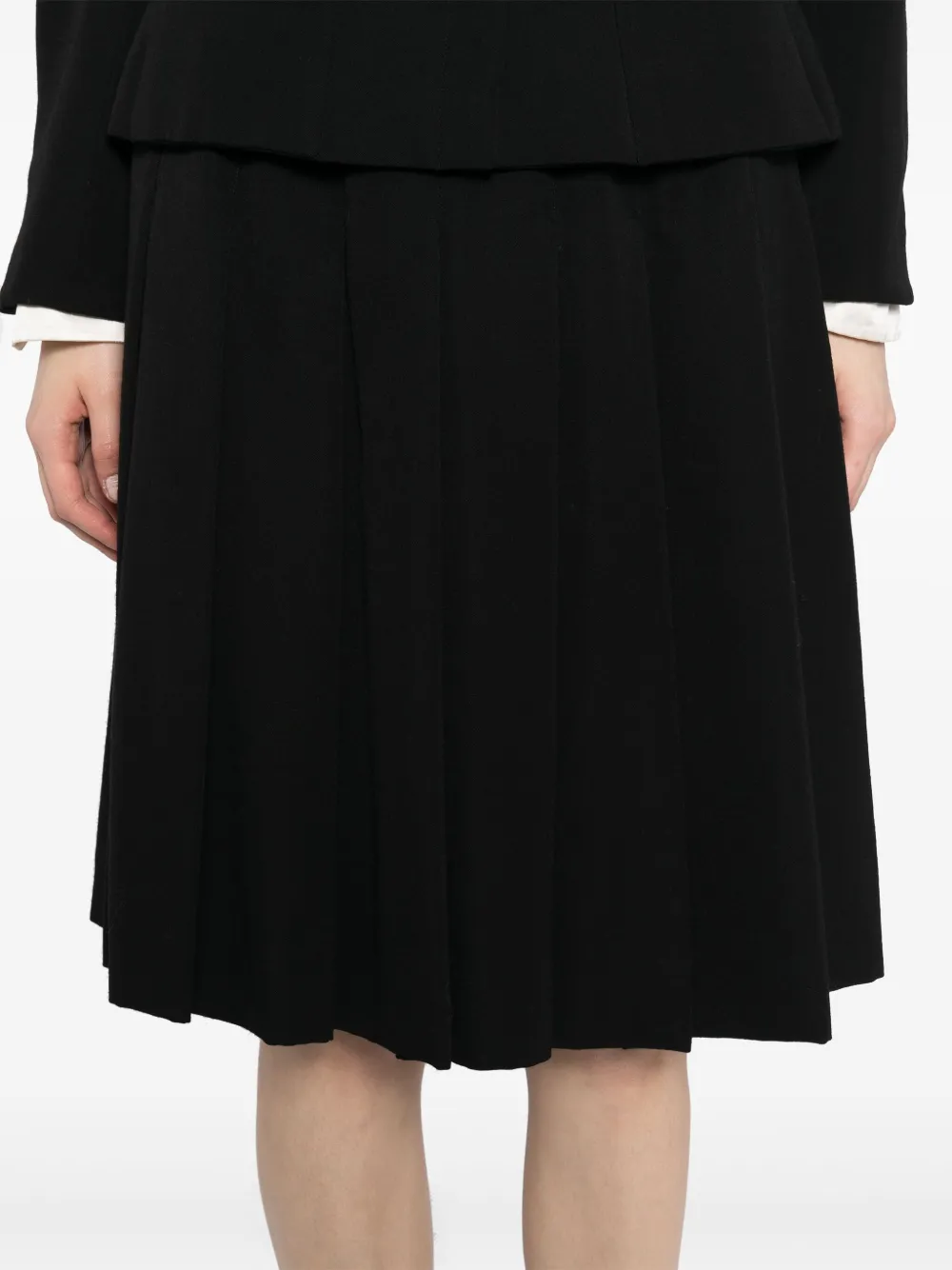 Pre-owned Chanel 2002 Setup Suit Jacket Skirt In Black