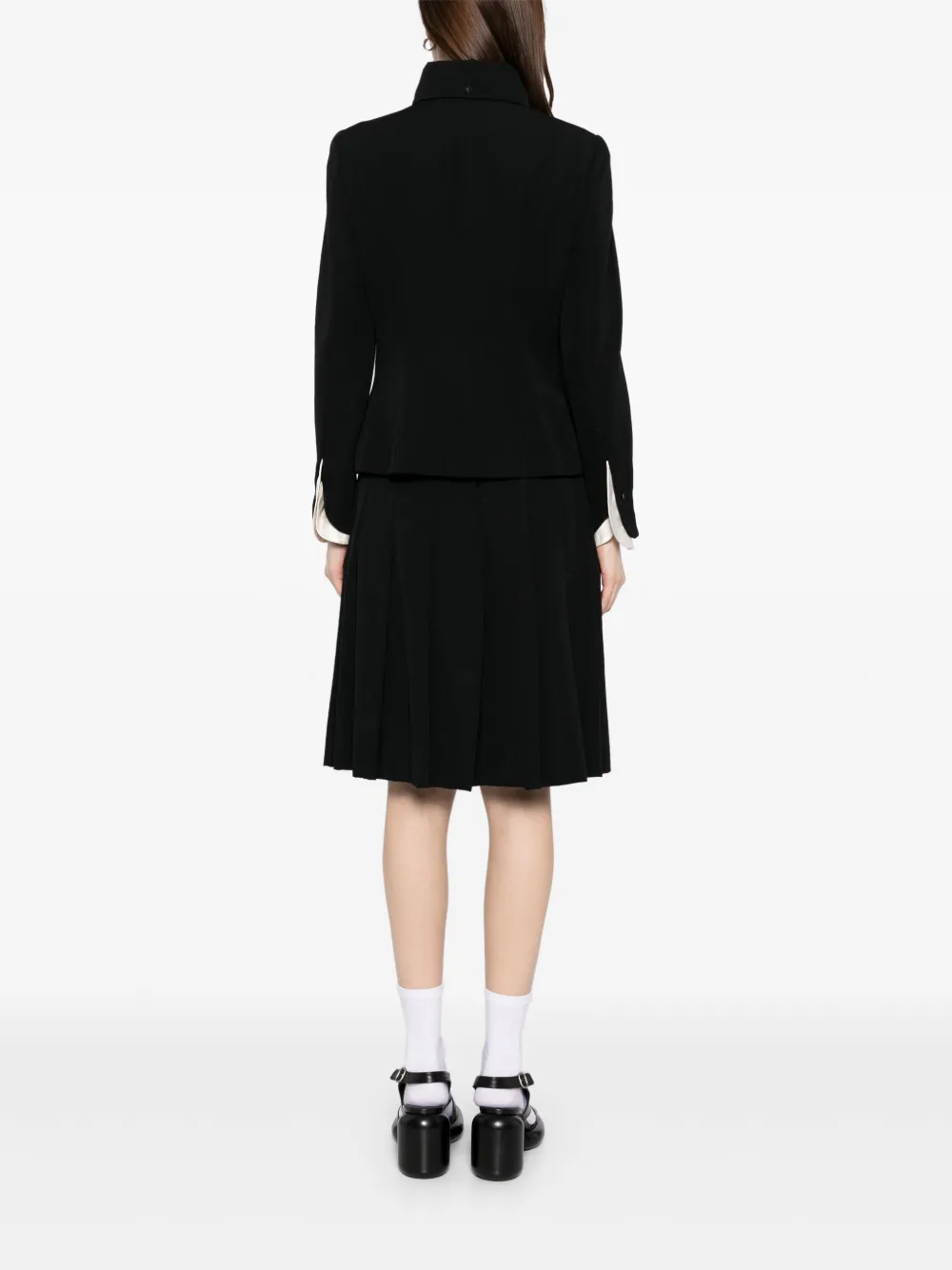Pre-owned Chanel 2002 Setup Suit Jacket Skirt In Black