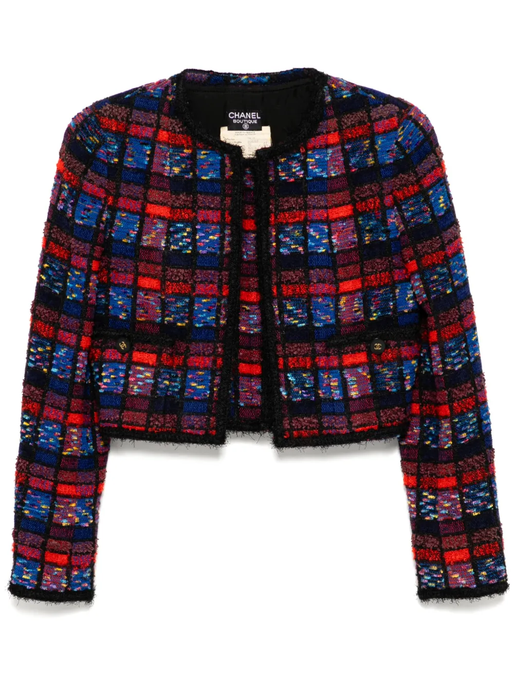 CHANEL Pre-Owned 1994 ノーカラージャケット ノースリーブトップ - レッド CHANEL Pre-Owned 1994 ノーカラージャケット ノースリーブトップ - レッド