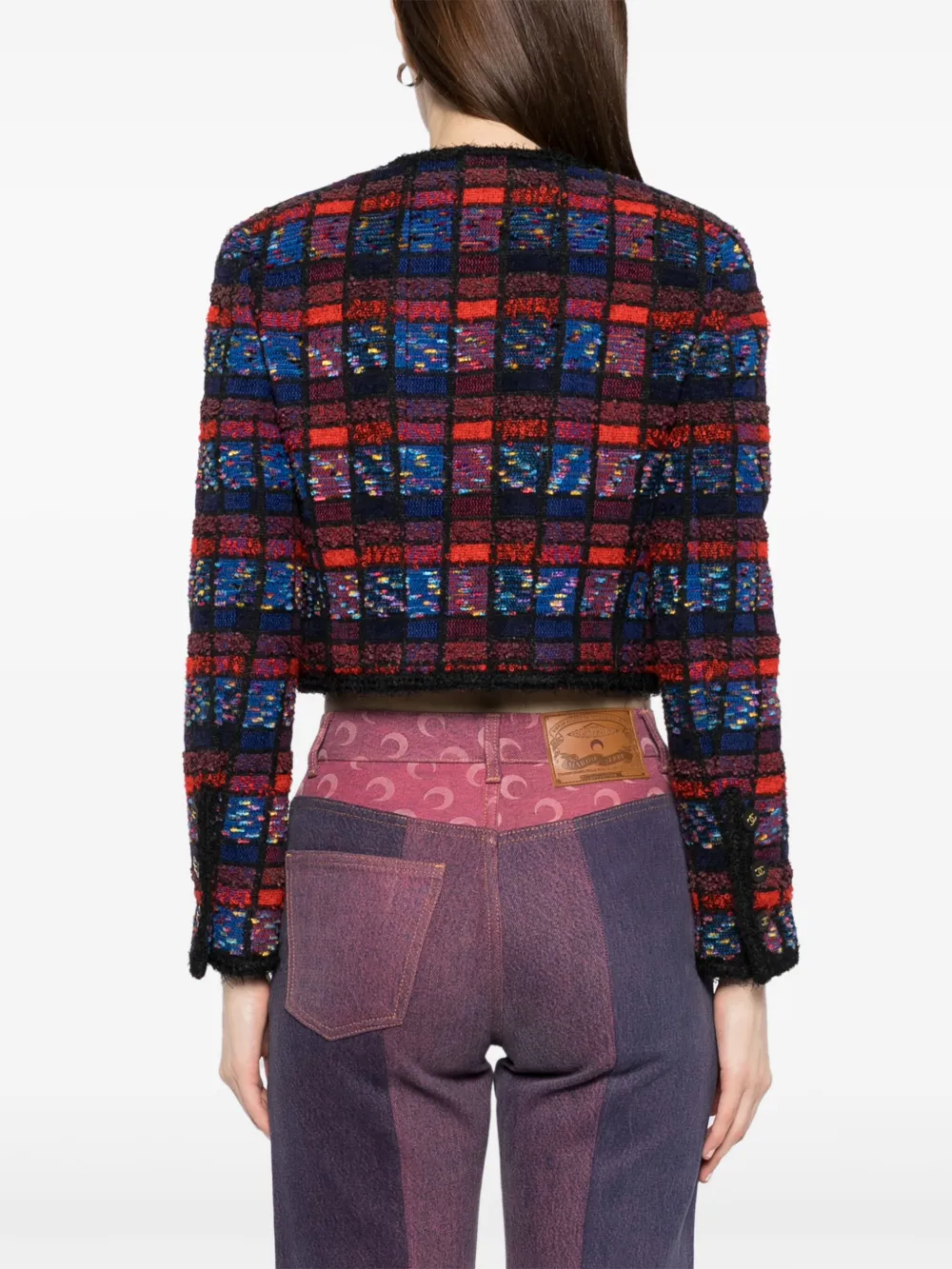 Pre-owned Chanel 1994 Ensemble Collarless Jacket Sleeveless Top In Red