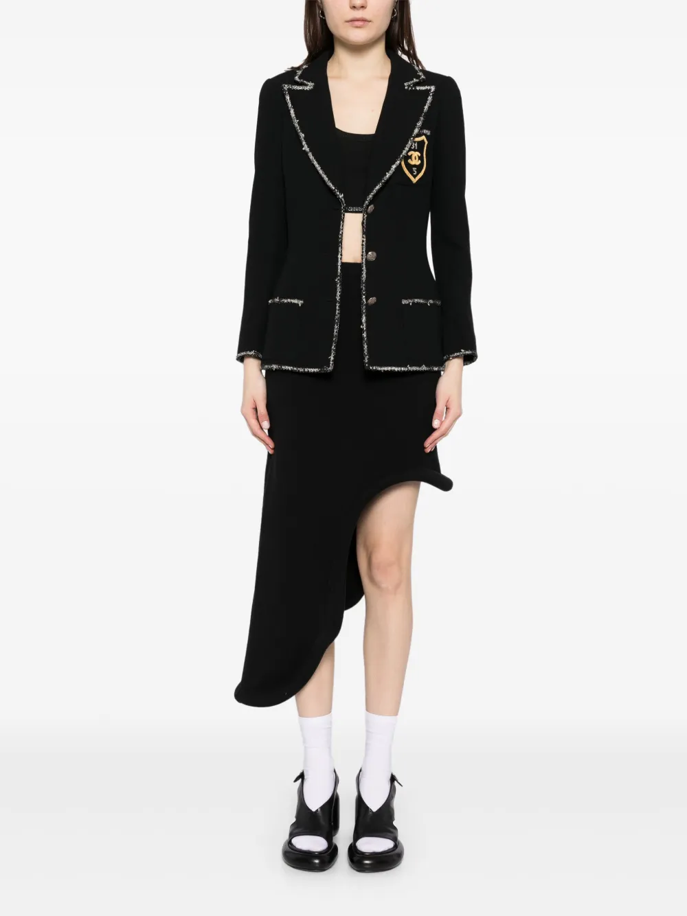 CHANEL Pre-Owned 2005 jack met enkele rij knopen - Zwart