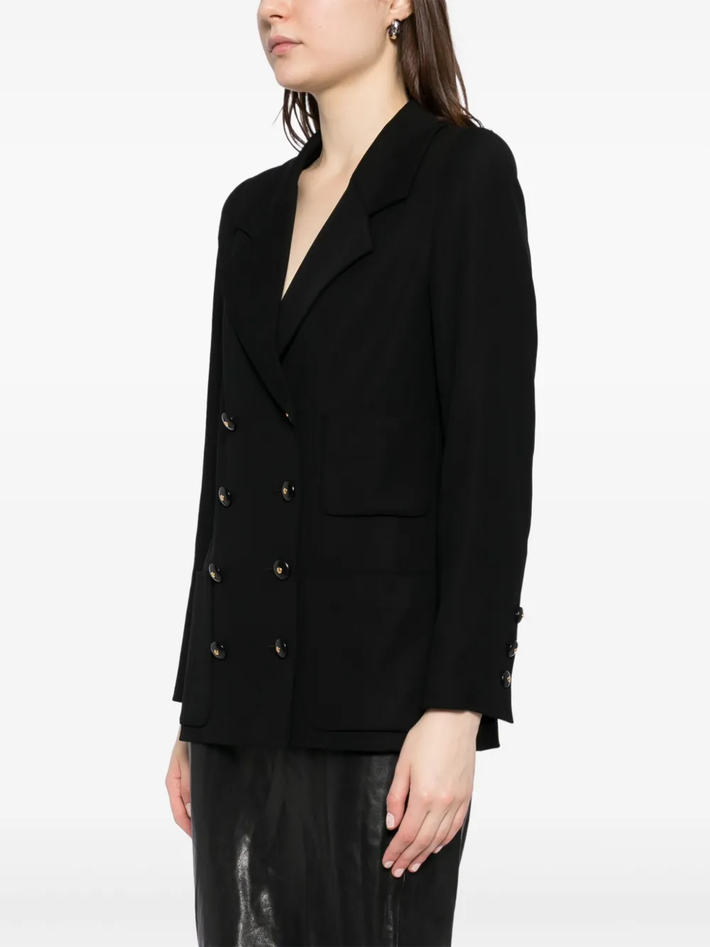 Pre-owned Chanel 1995 Double Breasted Jacket In Black
