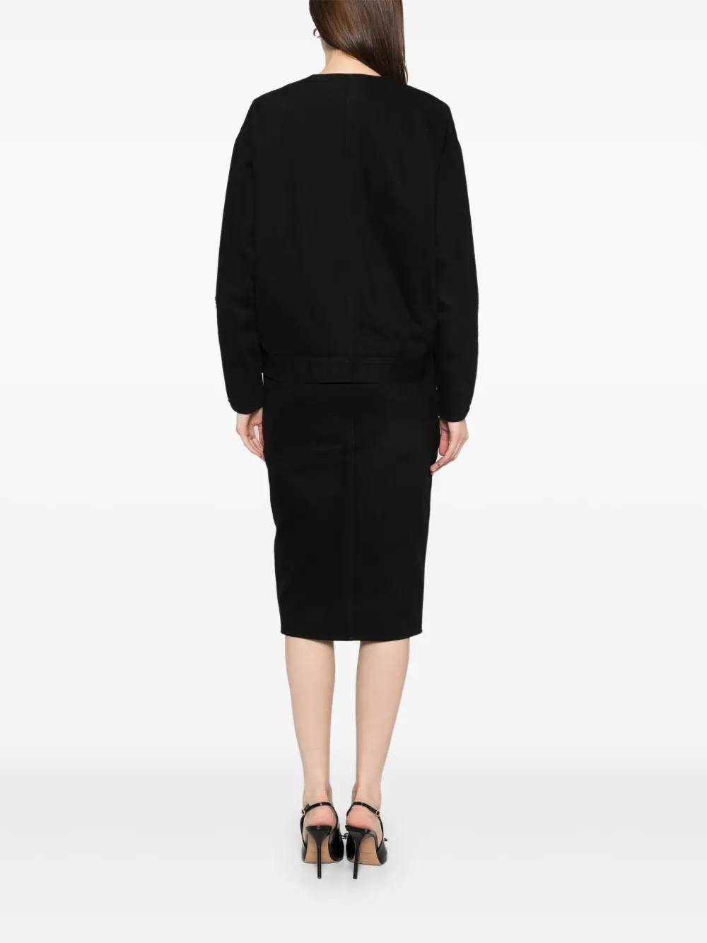 Pre-owned Chanel 1990-2000s Setup Suit Jacket Skirt In Black