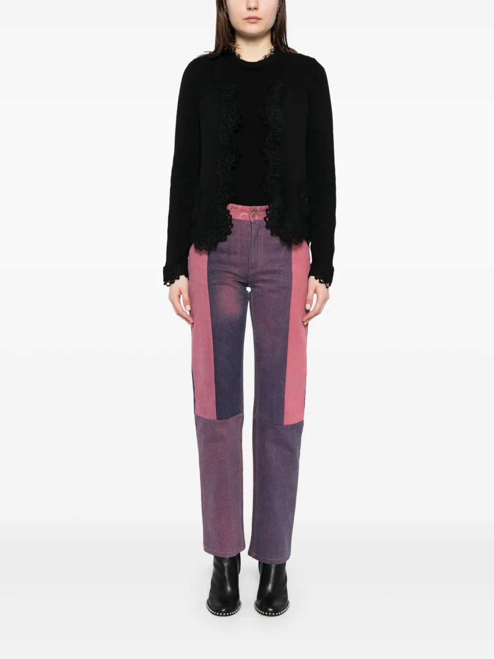 CHANEL Pre-Owned 1990-2000s lace detailing cardigan | Image 2