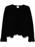 CHANEL Pre-Owned 1990-2000s lace detailing cardigan - Black